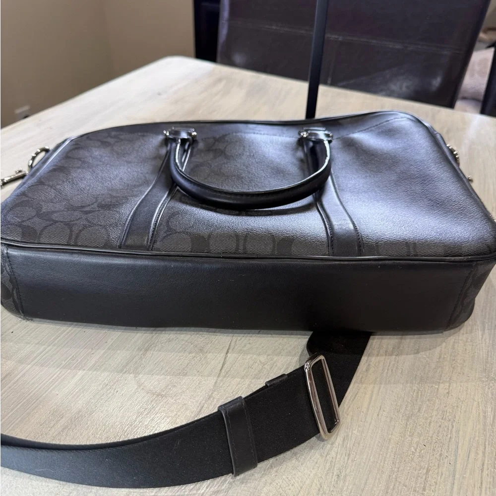 Coach Hamilton Blue and Black Paisley Leather Briefcase
